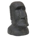 Moai-Statue, Osterinsel-Kopf, 30 cm, Steinfigur, Garten-Deko, schwarz antik, frostfest