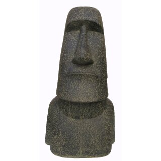 Moai Statue, Easter Island Head, 100 cm, stone figure, garden decoration, black antique, frost proof