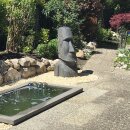 Moai Statue, Easter Island Head, 120 cm, stone figure, garden decoration, black antique, frost proof