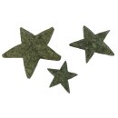 Set of 3 stars, hand carved from basanite