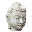 Buddha-Kopf, 10 - 120 cm, Steinfigur, Steinguss, schwarz oder wei&szlig; antik, Garten-Deko, frostfest
