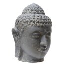 Buddha-Kopf, 20 - 120 cm, Steinfigur, Steinguss, schwarz oder weiß antik, Garten-Deko, frostfest