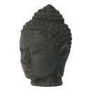 Buddha-head, 20 cm, stone statue, cast stone, black antique, garden decoration, frost-proof