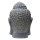 Buddha-head, 50 cm, stone statue, cast stone, black antique, garden decoration, frost-proof