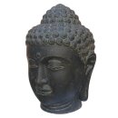 Buddha-head, 100 cm, stone statue, cast stone, black...