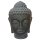 Buddha-head, 100 cm, stone statue, cast stone, black antique, garden decoration, frost-proof