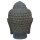Buddha-head, 100 cm, stone statue, cast stone, black antique, garden decoration, frost-proof
