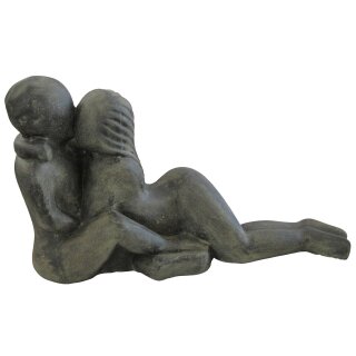 Erotic lying couple, L 77 cm, in black antique