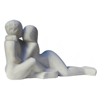 Erotic lying couple, L 77 cm, in natural concrete finishing