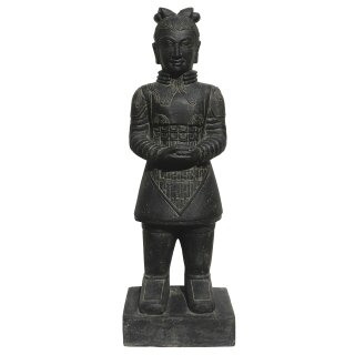 Standing Chinese warrior, H 120 cm, black antique