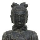 Standing Chinese warrior, terracotta army, 120 cm, stone figure, garden deco statue, black antique, frost-proof