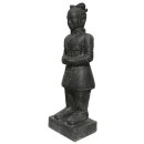 Standing Chinese warrior, terracotta army, 120 cm, stone figure, garden deco statue, black antique, frost-proof