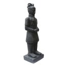 Chinesischer Krieger, stehend, H 150 cm, schwarz antik