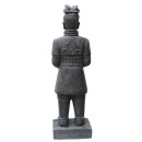 Standing Chinese warrior, terracotta army, 175 cm, stone figure, garden deco statue, black antique, frost-proof