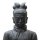 Standing Chinese warrior, terracotta army, 175 cm, stone figure, garden deco statue, black antique, frost-proof