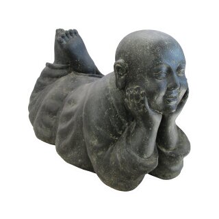 Lying monk, L 27 cm, black antique