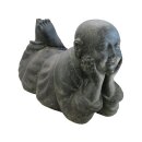 Lying monk, L 40 cm, black antique