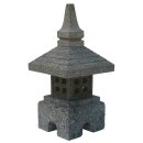 Japanese stone lantern "Bali", H 40 cm, hand carved from grey lava stone (andesite), garden deco, frost-proof