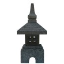 Steinlaterne &quot;Bali&quot;, H 40 cm, Steinmetzarbeit aus grauem Lavastein (Andesit)