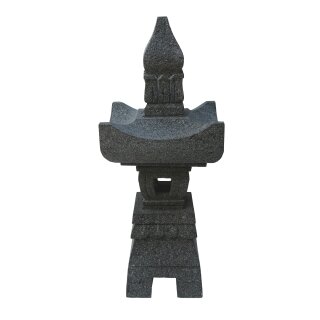 Japanese stone lantern "Ubud", 50 cm, hand carved from grey lava stone (andesite), garden deco, frost-proof