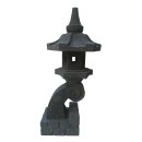 Japanese stone lantern "Rankei", H 70 cm, hand carved from grey lava stone (andesite)
