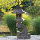 Japanese stone lantern "Rankei", H 70 cm, hand carved from grey lava stone (andesite)