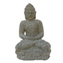 Sitzende Buddha-Figur &quot;Meditation&quot;, 45 cm, Steinmetzarbeit aus Naturstein (Basanit), Garten-Deko, frostfest