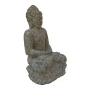 Sitzende Buddha-Figur "Meditation", 45 cm, Steinmetzarbeit aus Naturstein (Basanit), Garten-Deko, frostfest