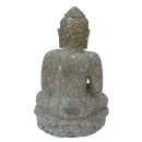 Sitzende Buddha-Figur &quot;Meditation&quot;, 45 cm, Steinmetzarbeit aus Naturstein (Basanit), Garten-Deko, frostfest