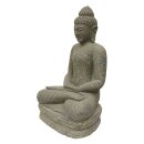 Sitzende Buddha-Figur "Meditation", 75 cm, Steinmetzarbeit aus Naturstein (Basanit), Garten-Deko, frostfest