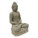 Sitzende Buddha-Figur "Meditation", 75 cm, Steinmetzarbeit aus Naturstein (Basanit), Garten-Deko, frostfest