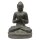 Buddha-Figur sitzend "Begrüßung", 62 cm, Steinfigur, Garten-Deko, schwarz antik, frostfest