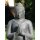 Buddha-Figur sitzend "Begrüßung", 150 cm, Steinfigur, Garten-Deko, schwarz antik, frostfest