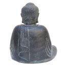 Sitzende Buddha-Statue "Japan", 30 cm, Garten-Deko, schwarz antik, frostfest