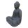 Sitzende Buddha-Statue &quot;Japan&quot;, 82 cm, Garten-Deko, schwarz antik, frostfest