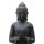 Standing Buddha statue "greeting", 150 cm, stone figure, garden deco, black antique, frost-proof