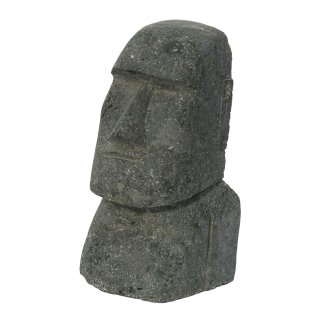 Moai-Statue, Easter Island Head, 20 cm, hand carved from lava stone, garden decoration, frost-proof