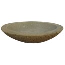 Stone bowl, bird bath "Lotus", Ø 75 cm, outside picked surface, hand carved from natural stone (basanite), garden deco, frost-proof