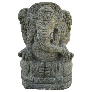 Sitzender Ganesha, H 60 cm, Steinmetzarbeit aus Basanit