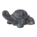 Turtle, 23 cm, stone figure, garden decoration, black antique, frost-proof