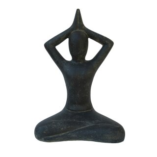 Yoga Lady, Shukasana, Arme tief, H 40 cm schwarz antik