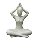 Yoga Lady, Shukasana, Arme tief, H 80 cm weiß antik