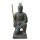 Kneeling Chinese warrior, terracotta army, 100 cm, stone figure, cast stone, garden deco statue, black antique, frost-proof