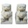 Chinese stone guardian lions, "Fu Dogs", 60 cm, white antique, stone figure, garden decoration (pair)