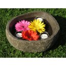 Stone bowl, small pond, M Ø 35 cm, hand carved from riverstone