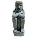 Easter Island Inhabitant, sitting, male, H 150 cm, hand carved from basanite