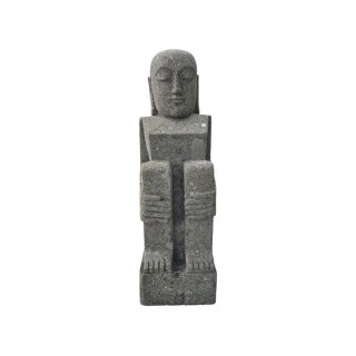 Easter Island Inhabitant, sitting, female, various sizes H 150 cm, hand carved from basanite