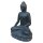 Buddha statue sitting "earth", 100 cm, stone figure, garden deco, black antique, frost-proof