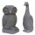 Set stone owl and duck, H 50 / 55 cm, natural concrete finishing