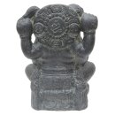 Sitting Ganesha statue, 40 cm, stone figure, garden deco, black antique, frost-proof